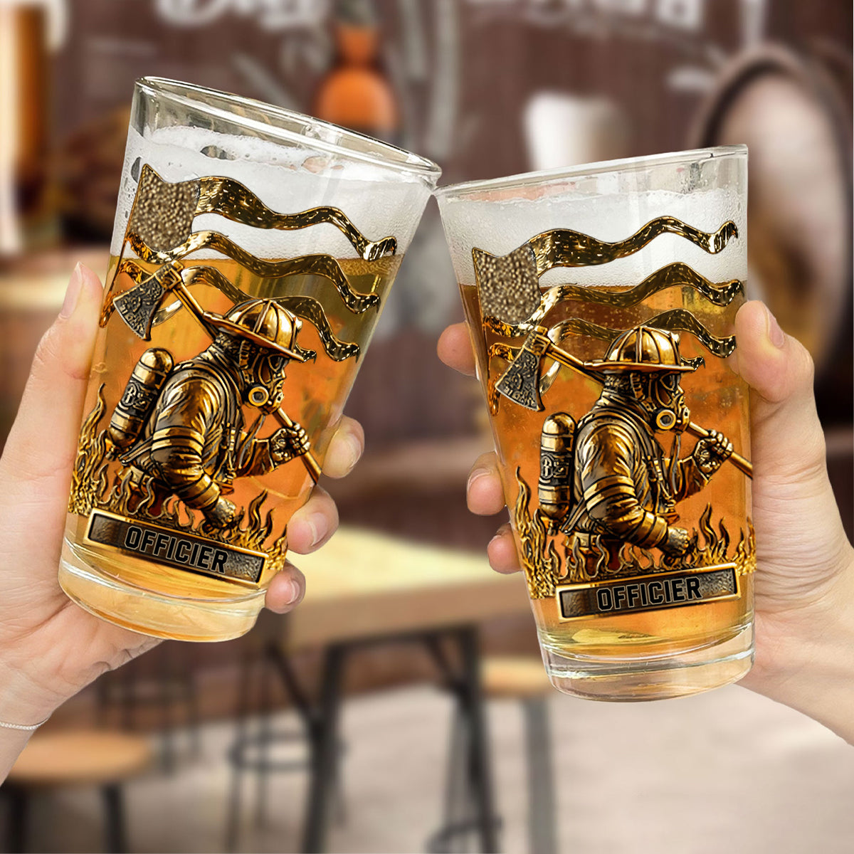 Proud Firefighter - Personalized Firefighter Beer Glass