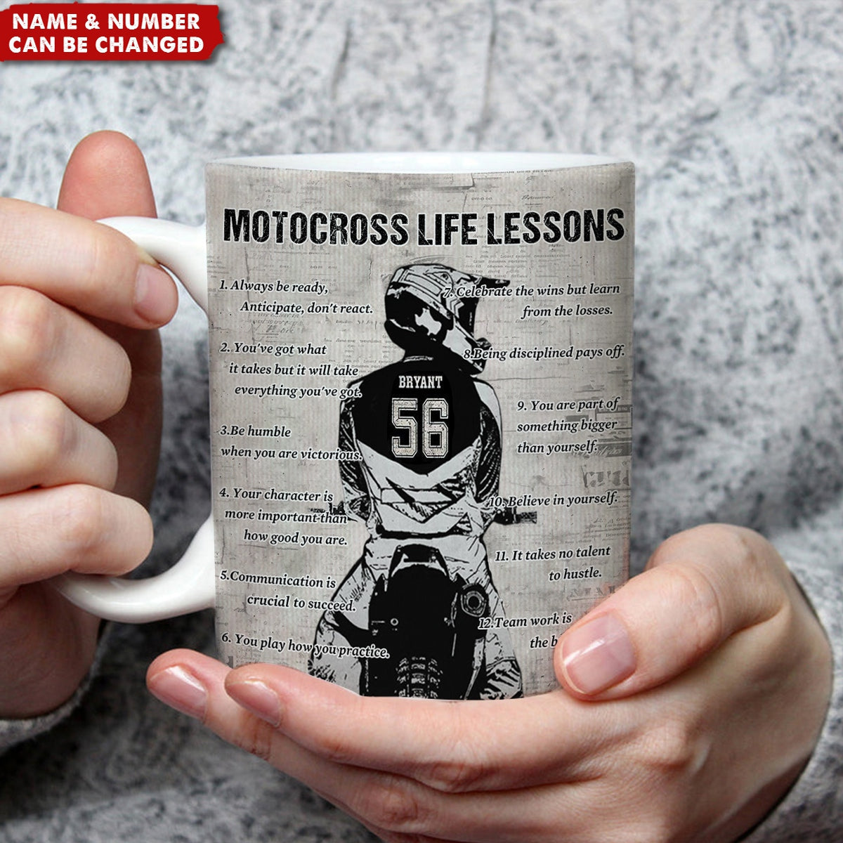 Personalized Motocross Life Lessons Mug