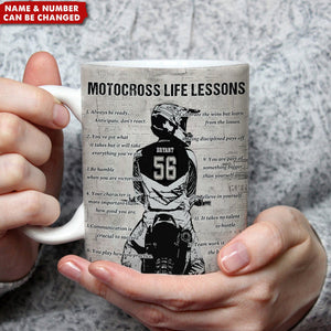 Personalized Motocross Life Lessons Mug