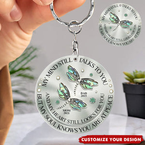Memorial Dragonfly My Mind My Heart My Soul Personalized Acrylic Keychain