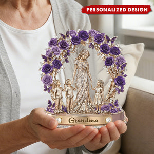 Personalized Family Tree Rose Wreath Plaque - Unique Gift for Grandma, Mom