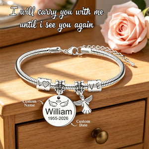 Always In My Heart, Personalized Angel Memorial Bracelet