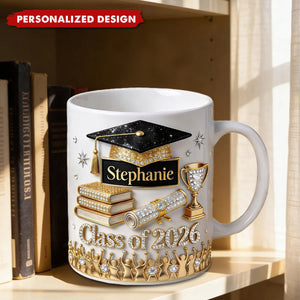 Personalized Class of 2026 Graduation Mug – Custom Name Bling Graduation Keepsake Cup