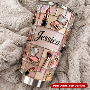 Personalized Makeup Tumbler - Custom Name Gift for Beauty Lovers