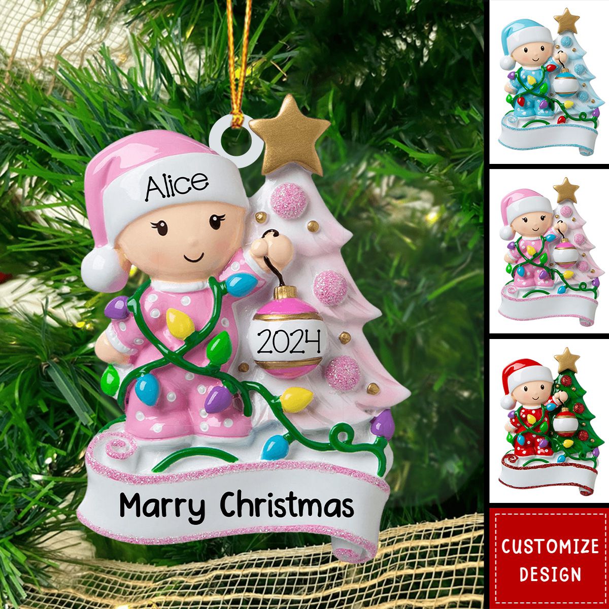 Personalized Snow Baby's First Christmas Ornament - 2024 New Release