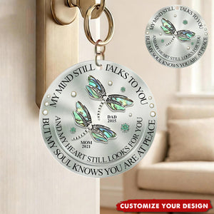 Memorial Dragonfly My Mind My Heart My Soul Personalized Acrylic Keychain