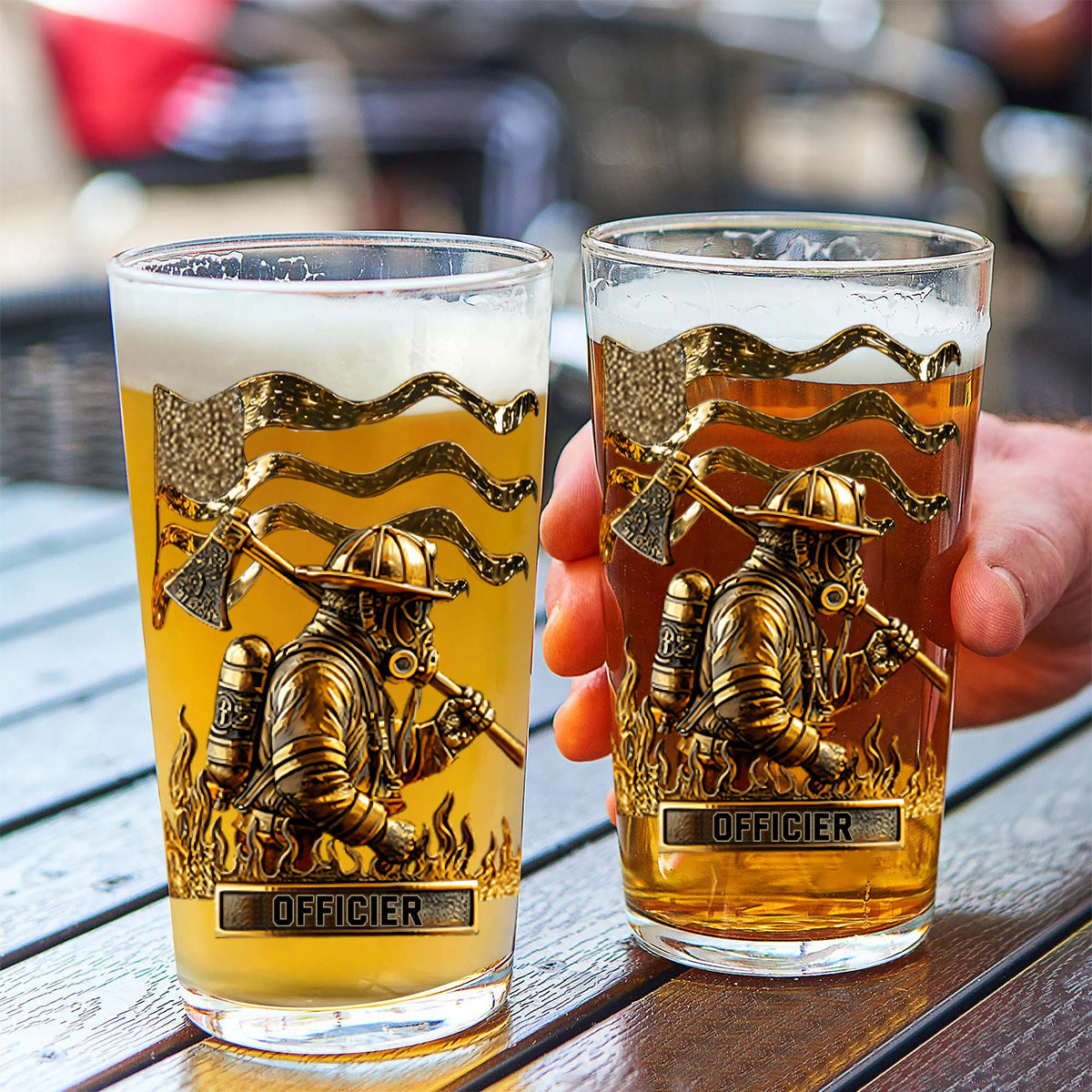 Proud Firefighter - Personalized Firefighter Beer Glass