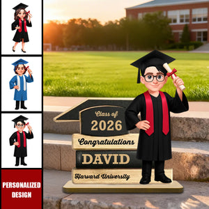 Personalized Graduation Wooden Plaque – Class of 2026 Graduation Keepsake