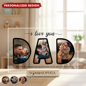 Personalized DAD Photo Collage Acrylic Plaque -Heartfelt Family Memory Gift for Dad