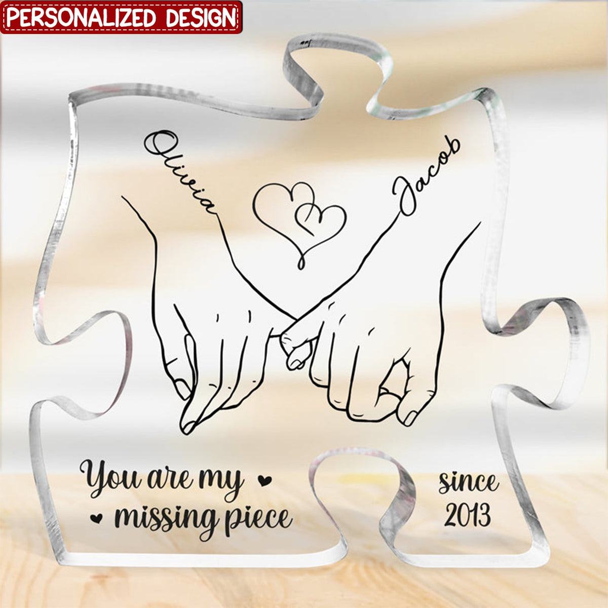 You Are My Heart, My Life - Couple Personalized Puzzle Shaped Acrylic Plaque - Gift For Husband Wife, Anniversary