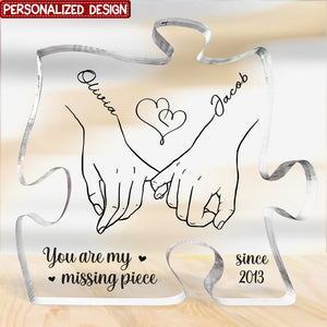 You Are My Heart, My Life - Couple Personalized Puzzle Shaped Acrylic Plaque - Gift For Husband Wife, Anniversary