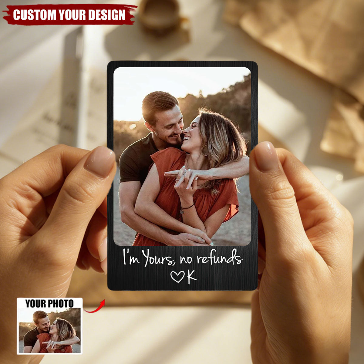 Personalized Photo Metal Wallet Card, Wallet Accessories For Men