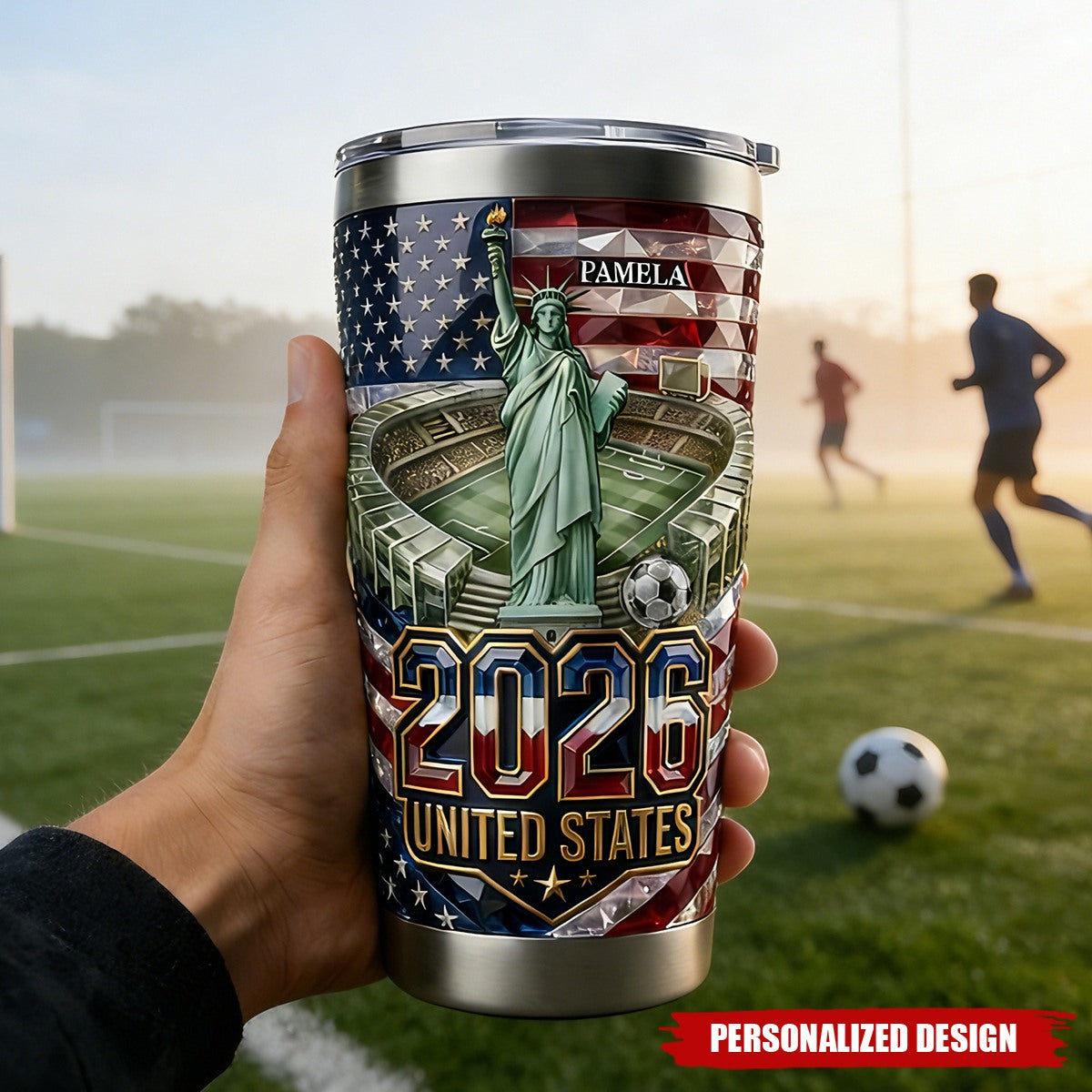 Personalized 2026 USA World Cup Tumbler - Custom Name Gifts For Sport Lovers