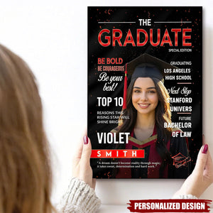 Personalized Graduation Magazine Poster - Unique Gift For Graduates
