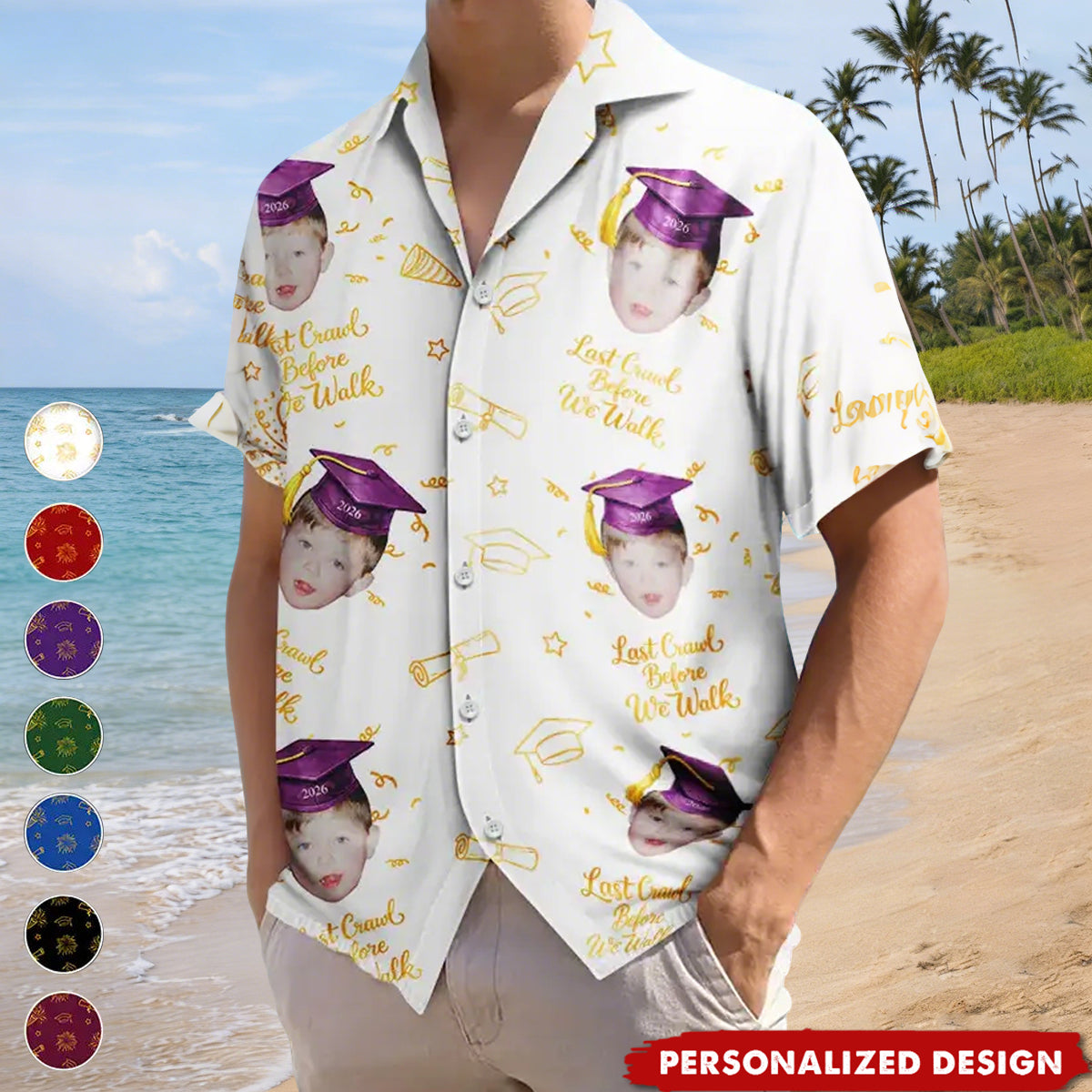 Personalized Graduation Photo Hawaiian Shirt - "Look Who's Graduated" Custom Face Print Shirt