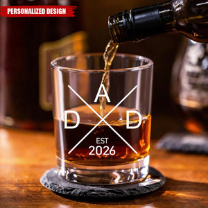 Personalized Established Year Dad Whiskey Glass - First Father’s Day Gift for New Dad