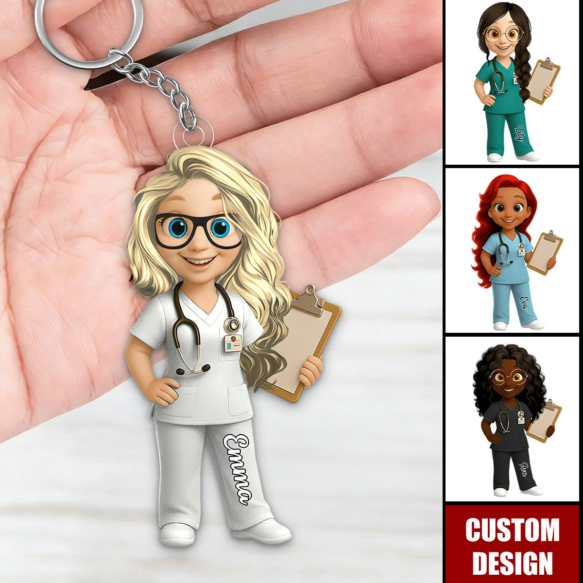 To My Favorite Nurse, Personalized Acrylic Keychain, Gift For Nurses