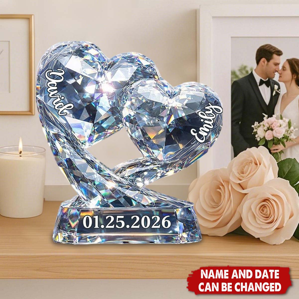 Personalized Heart Plaque – Valentine’s Day Gift for Couples