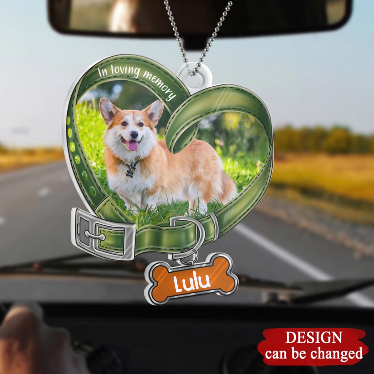 Custom Personalized Memorial Heart Shaped Dog Collar Acrylic Ornament