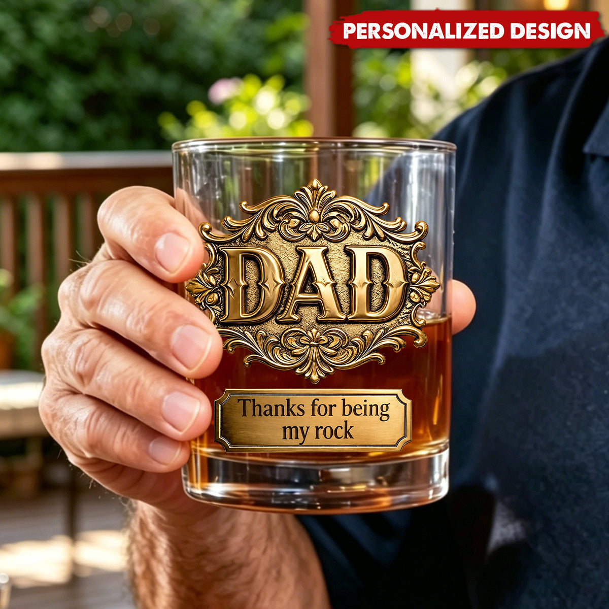 Custom Title  Whiskey Glass - Father’s Day Gift for Him