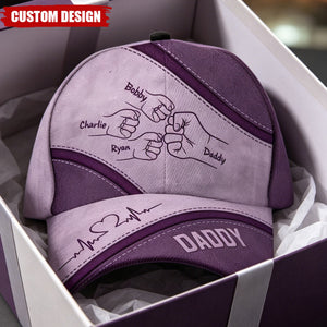 Outline Fist Bump Daddy Grandpa Personalized Classic Cap