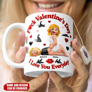 Personalized Couple Cartoon Mug – Funny Valentine’s Day Gift with Custom Names