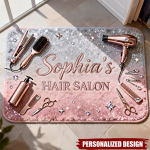 Personalized Hair Salon Doormat - Gifts For Hairstylist