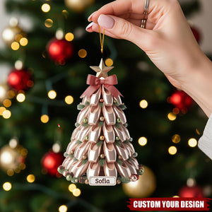 Personalized Ballet Pointe Shoe Christmas Tree Ornament Custom Name Ballerina Decor