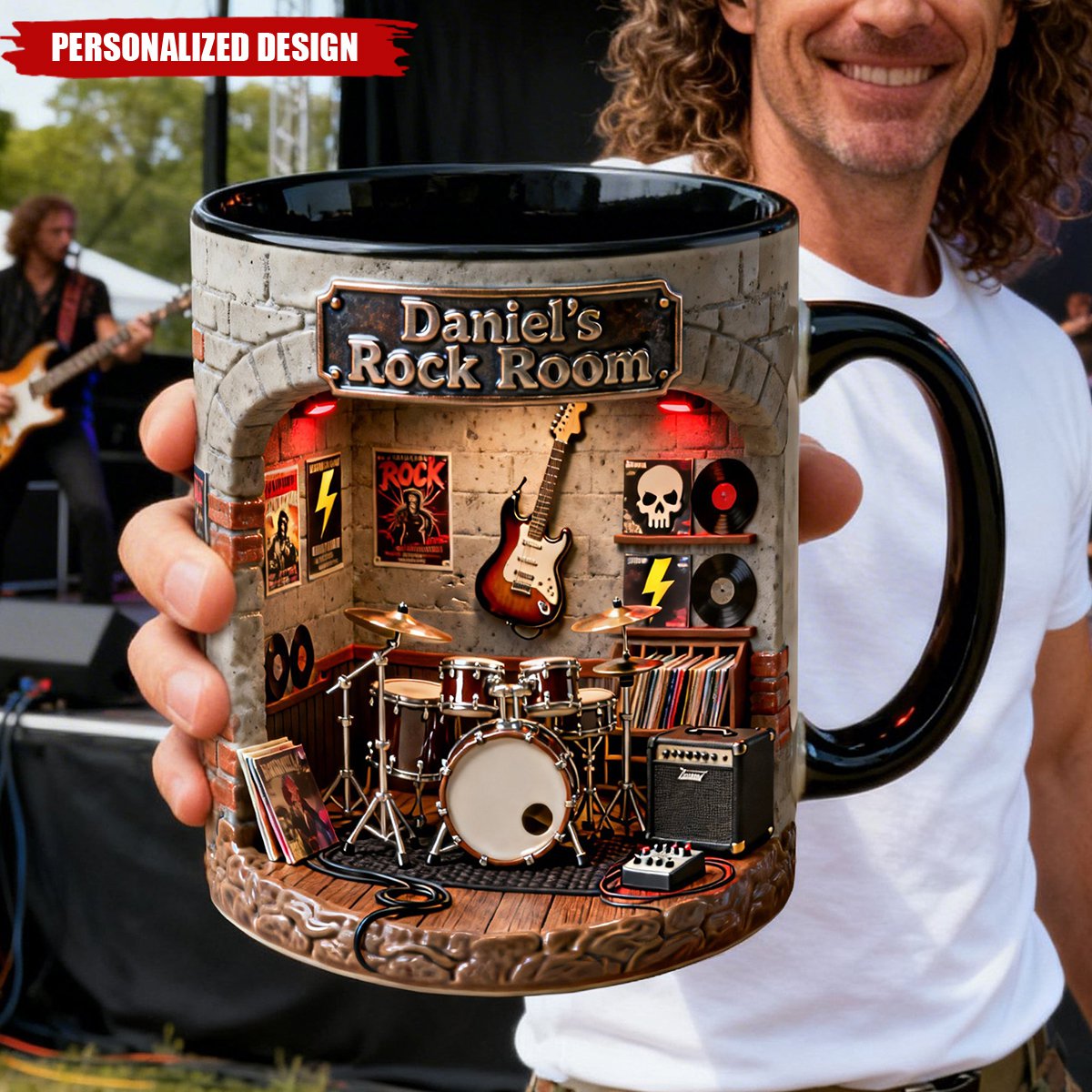 Born To Rock Coffee Mug - Personalized Music Lover Gift