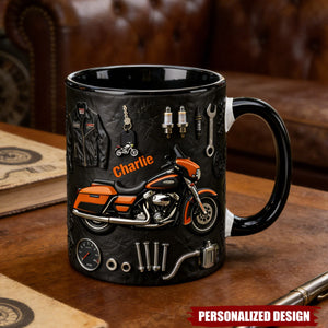 Personalized Motorcycle Mug – Custom Name Motorcycle Lover Gift