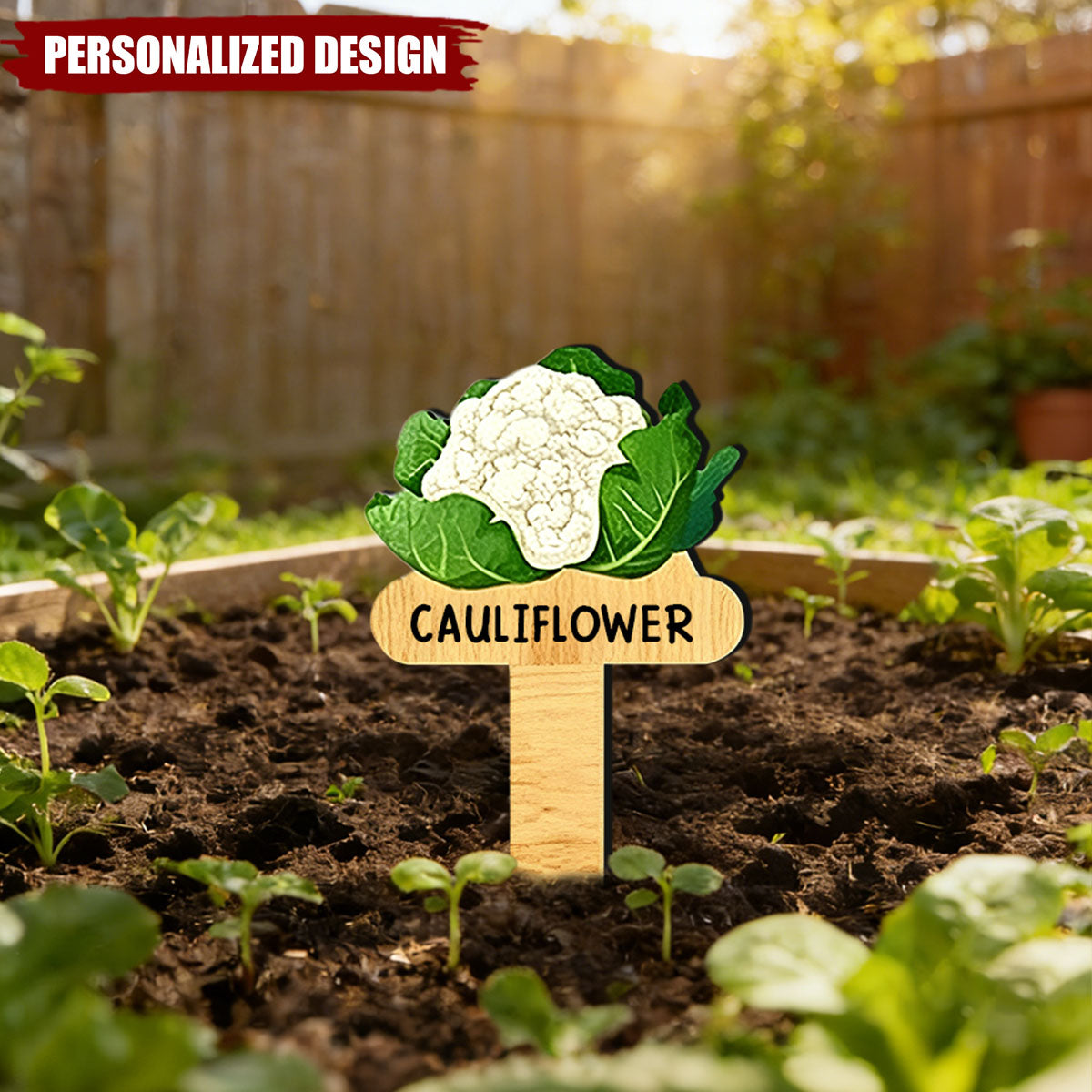 Personalized Vegetable Garden Markers - Wooden Plant Labels for Gardeners
