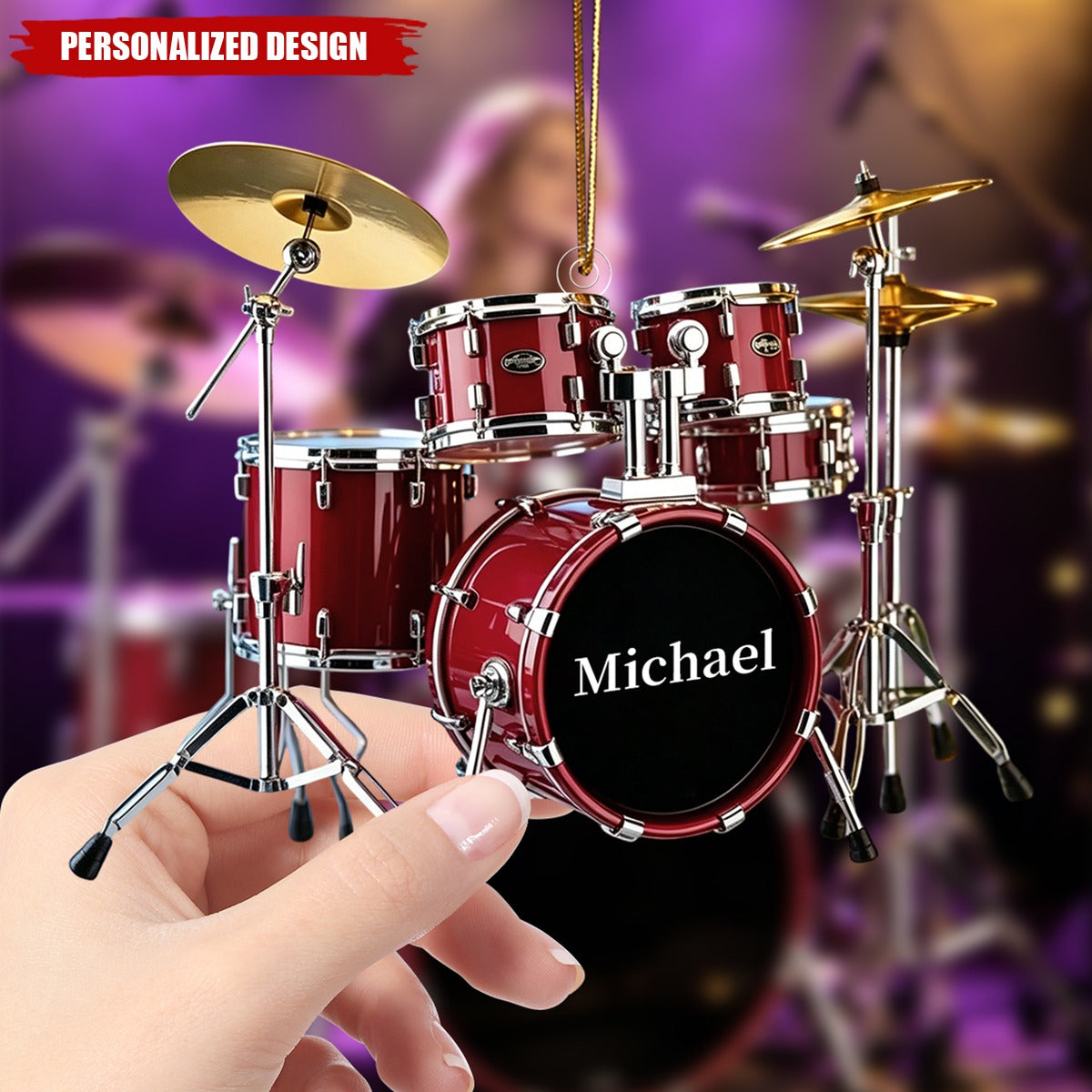 Personalized Acrylic Drum Ornament Gift For Drummers Musicians