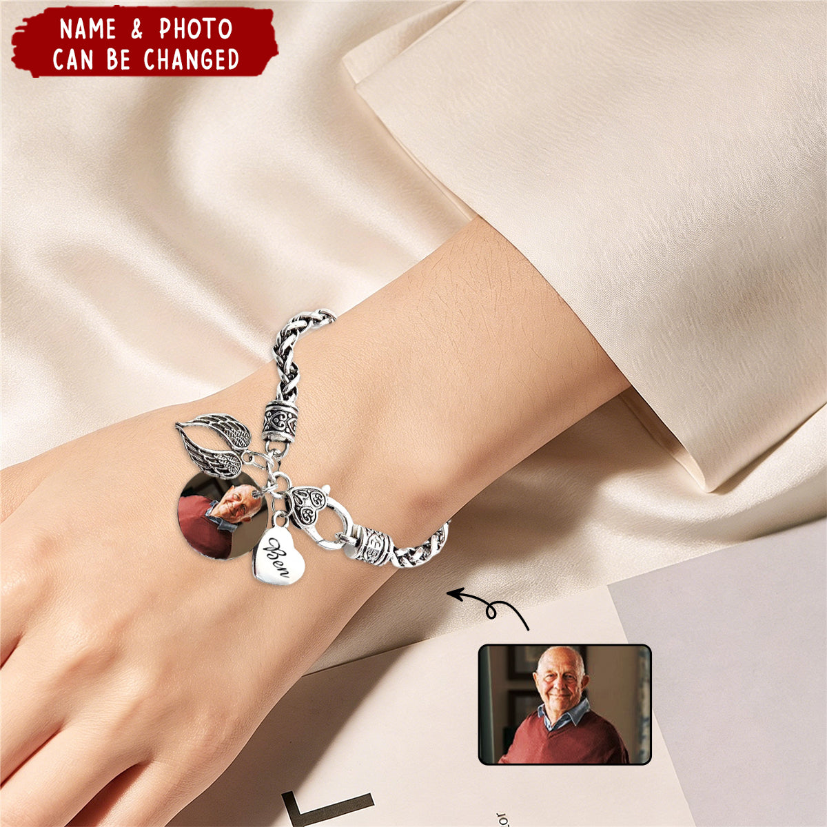 Custom Photo I'll Carry You Personalized Bracelet - Memorial Gift For Family