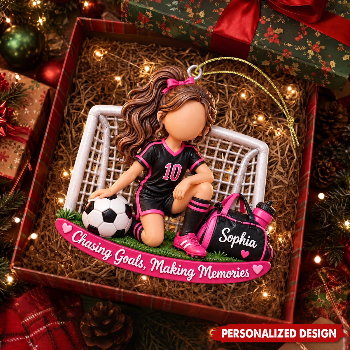 Chasing Goals Making Memories - Custom Soccer Acrylic Hanging Ornament, Gift for Soccer Athlete