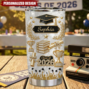 Personalized Custom Name Graduation 3D Effect Tumbler
