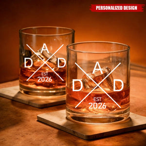 Personalized Established Year Dad Whiskey Glass - First Father’s Day Gift for New Dad