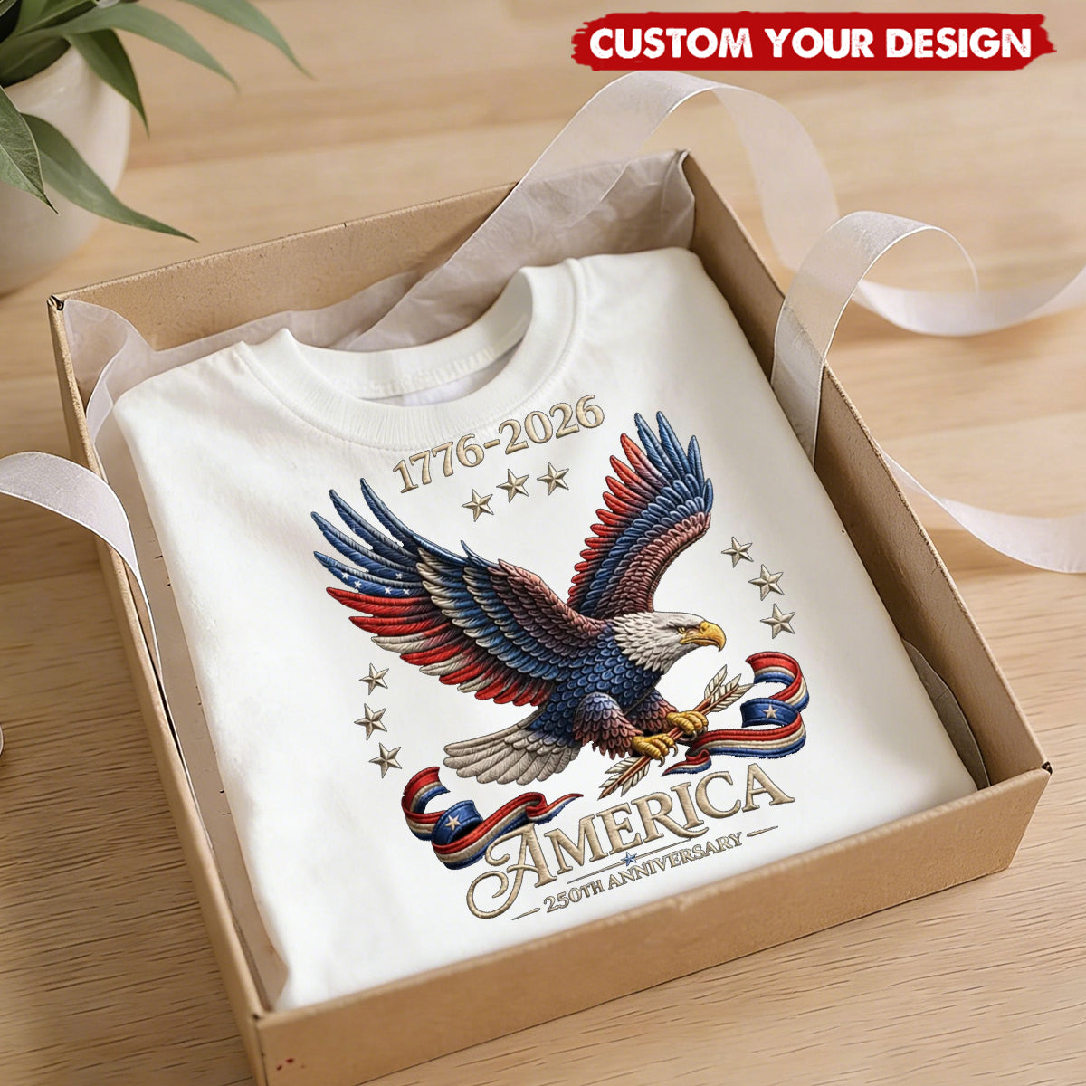 250th Anniversary America Patriotic T-Shirt, Bald Eagle American Flag Tee