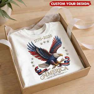 250th Anniversary America Patriotic T-Shirt, Bald Eagle American Flag Tee