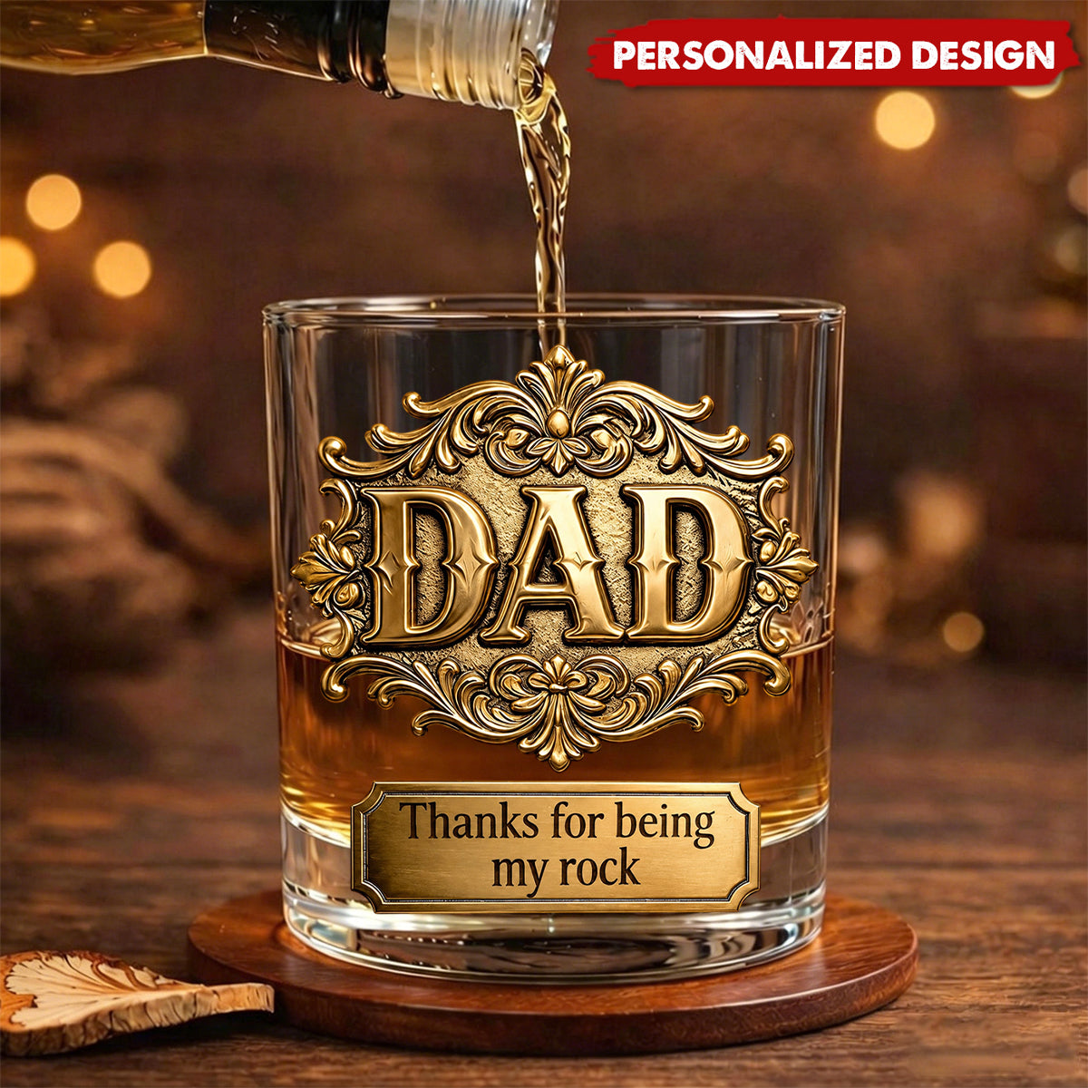 Custom Title  Whiskey Glass - Father’s Day Gift for Him