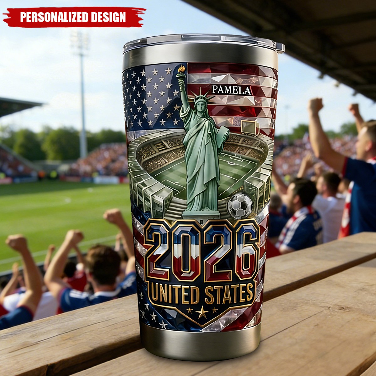 Personalized 2026 USA World Cup Tumbler - Custom Name Gifts For Sport Lovers