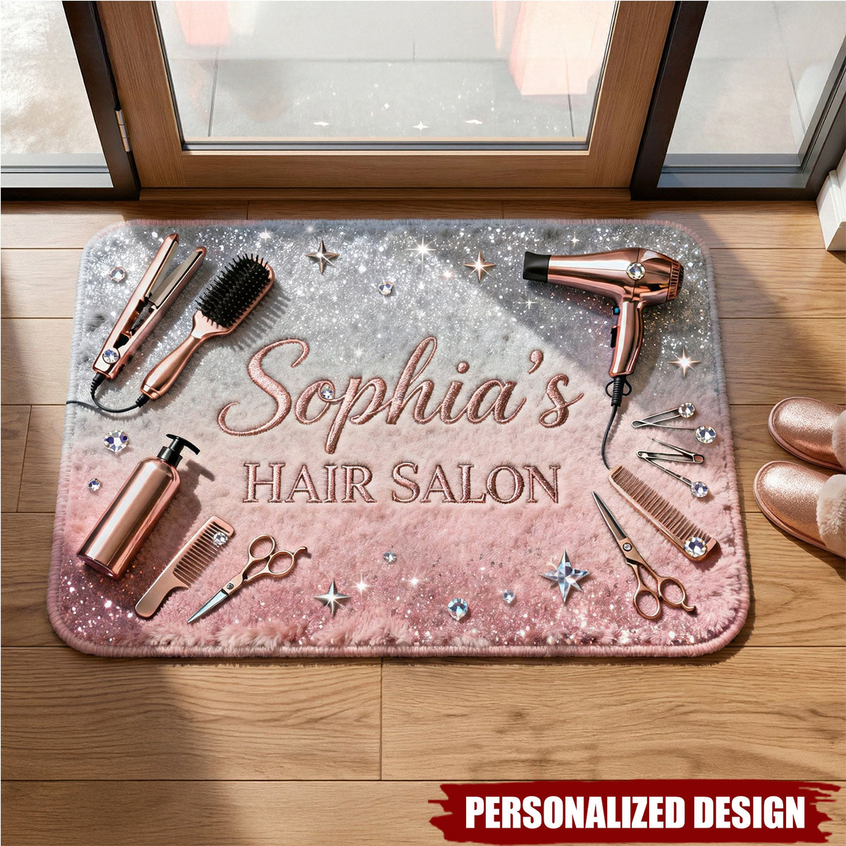Personalized Hair Salon Doormat - Gifts For Hairstylist