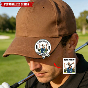Personalized Family Photo Golf Ball Marker Hat Clip - Father’s Day Gift for Golf‑Loving