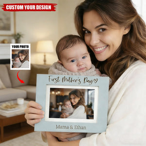 Custom First Mother's Day Photo Frame – Personalized Mom & Baby Name Picture Frame
