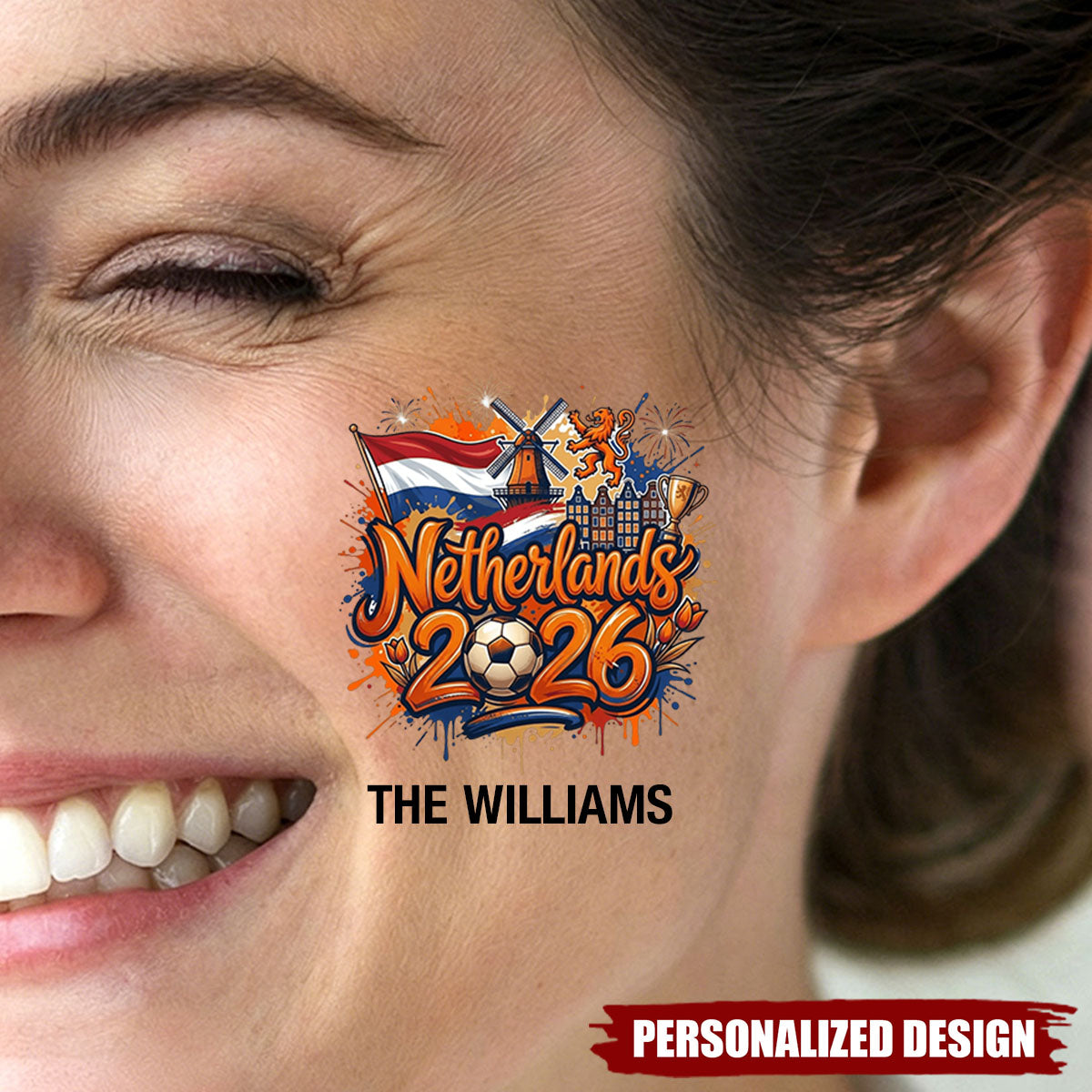 Personalized 2026 World Cup Country Tattoos - Custom Name