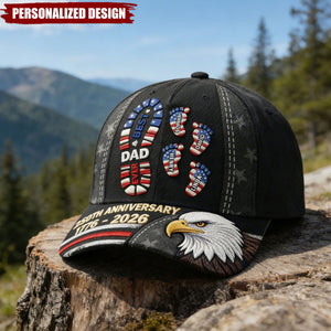USA 250th Anniversary Best Dad Ever Classic Cap - Personalized Gifts For Dad