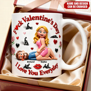 Personalized Couple Cartoon Mug – Funny Valentine’s Day Gift with Custom Names