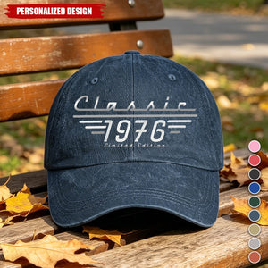 Personalized Classic Limited Edition Custom Birth Year Baseball Cap - Gift for Men Women