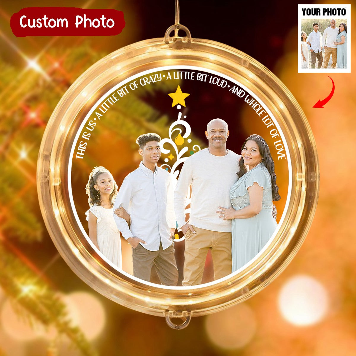 This Is Us A Little Bit Of Crazy A Little Bit Loud - Personalized Custom LED Pendant Light - Gift For Family Members