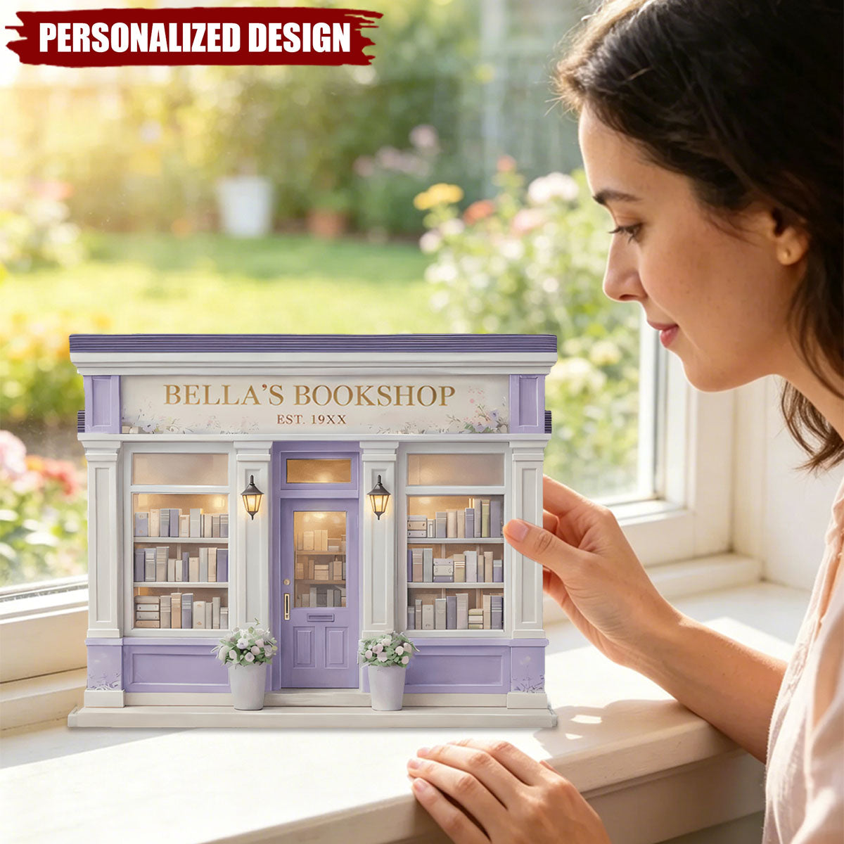 Personalized Bookshop Wooden Plaque - Custom Book Lover Keepsake Decor