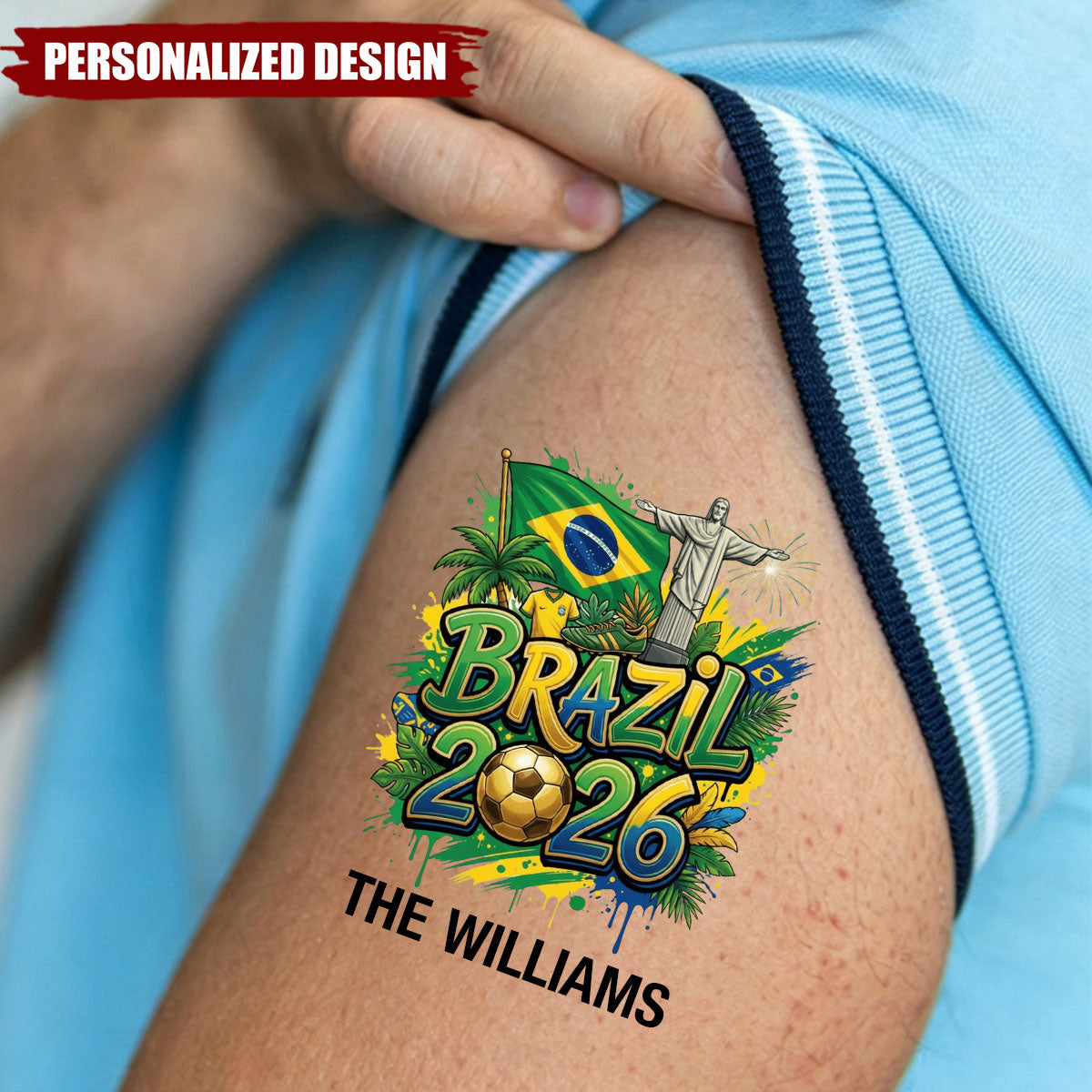 Personalized 2026 World Cup Country Tattoos - Custom Name